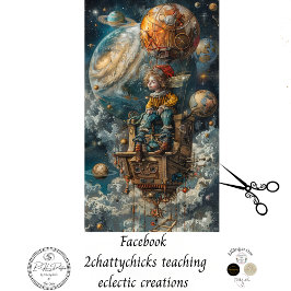 Decoupage grillige jongen rijden in hete luchtball tissuepapier