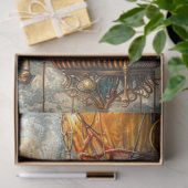 Decoupage grillige jongen rijden in hete luchtball tissuepapier (Geschenk)