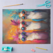 Decoupage grillige kaketoes heldere veren tissuepapier (Craft)