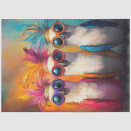Decoupage grillige kaketoes heldere veren tissuepapier