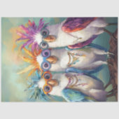 Decoupage grillige kaketoes levendig gekleurd tissuepapier (Voorkant)