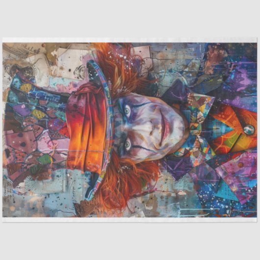 Decoupage grillige karakter clown Jester Tissuepapier (Voorkant)