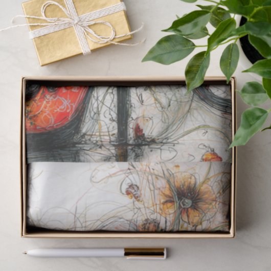 Decoupage grillige kat in Stiletto Herfst artwork Tissuepapier (Geschenk)