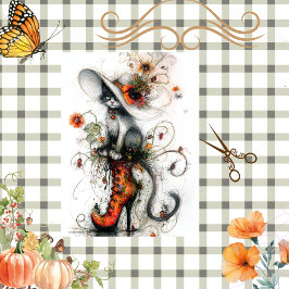 Decoupage grillige kat in Stiletto Herfst artwork Tissuepapier