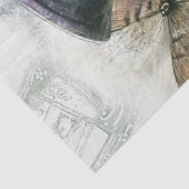 Decoupage grillige kat Top Hat Purples Tissuepapier (Detail)