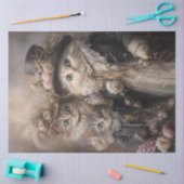 Decoupage grillige katten in  stijl kledij tissuepapier (Craft)