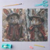 Decoupage grillige kerst muizen tissuepapier (Craft)