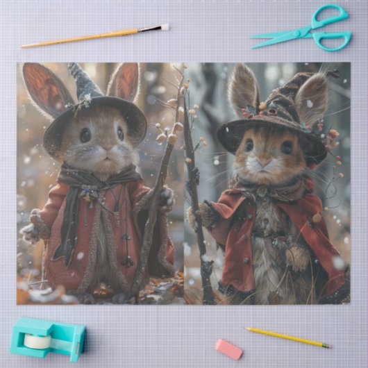 Decoupage grillige kerst muizen tissuepapier (Craft)