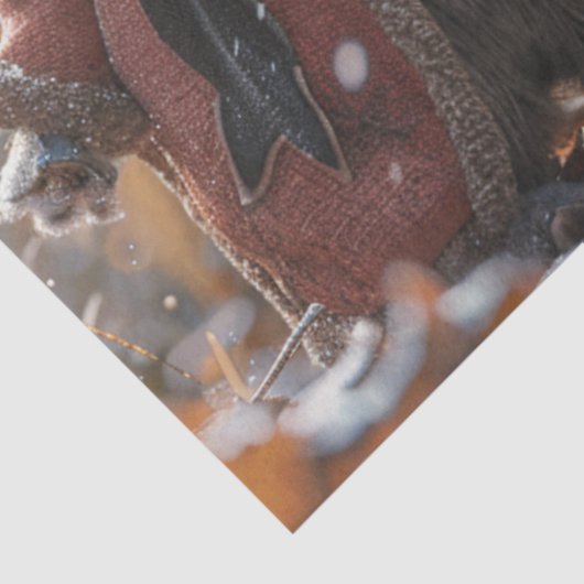 Decoupage grillige kerst muizen tissuepapier (Detail)