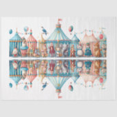 Decoupage grillige kerstcircus scene tissuepapier (Voorkant)