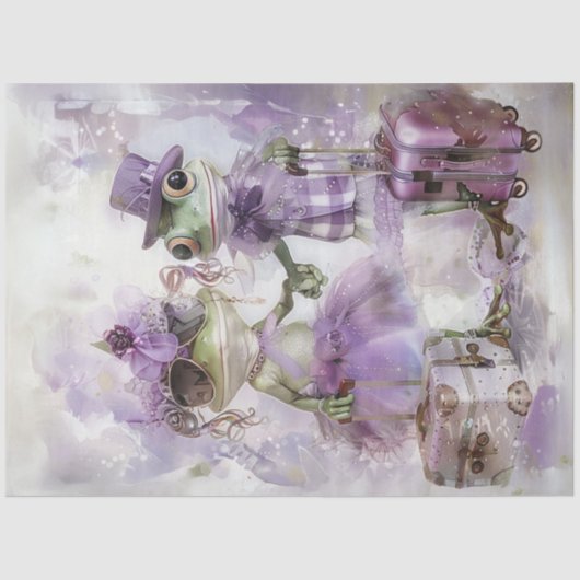 Decoupage grillige kikker paar reizen tissuepapier (Voorkant)