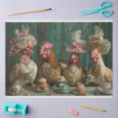 Decoupage grillige kip chickadees thee party tissuepapier (Craft)