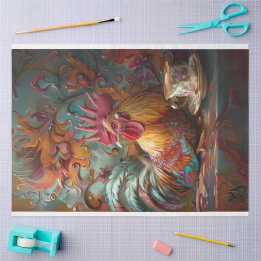 Decoupage grillige  Kip Koffie Break 2 Tissuepapier (Craft)