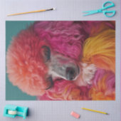 Decoupage grillige kleurrijke standaard poedel tissuepapier (Craft)