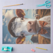 Decoupage grillige Koe Gezicht & Pet Tissuepapier (Craft)