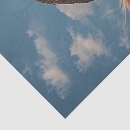 Decoupage grillige Koe Gezicht & Pet Tissuepapier (Detail)