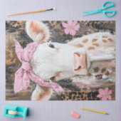 Decoupage grillige Koe Pink Bandana Tissuepapier (Craft)