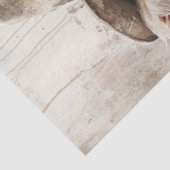 Decoupage grillige Koe schilderij roze bloemen Tissuepapier (Detail)