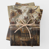 Decoupage grillige Koeien Saloon Bar Melkshakes Inpakpapier Vel (In situ)