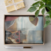 Decoupage grillige Koeien staan in het veld Tissuepapier (Geschenk)