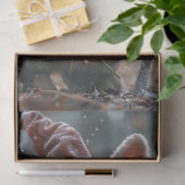 Decoupage grillige konijn dragen klok in de winter tissuepapier (Geschenk)