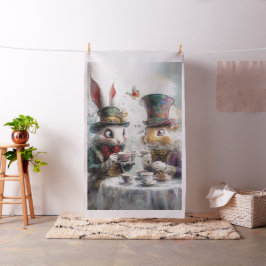 Decoupage grillige konijnen in Alice Wonderland Stof