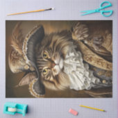 Decoupage grillige koninklijke kat Franse kleding Tissuepapier (Craft)