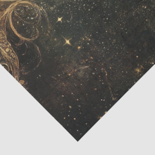 Decoupage grillige Lady Hemelse Maan Elementen Tissuepapier (Detail)