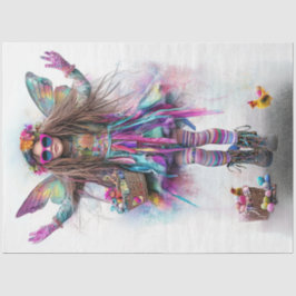 Decoupage grillige levendig geklede Paasmid Tissuepapier