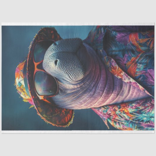 Decoupage grillige levendige gekleurde strandlaman tissuepapier (Voorkant)