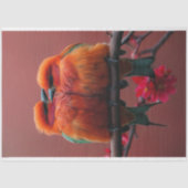 Decoupage grillige levendige gekleurde Tortelduifj Tissuepapier (Voorkant)