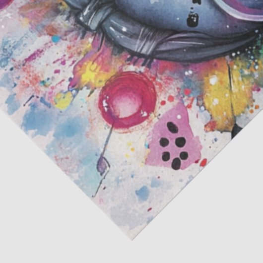 Decoupage grillige levendige meisje personages tissuepapier (Detail)