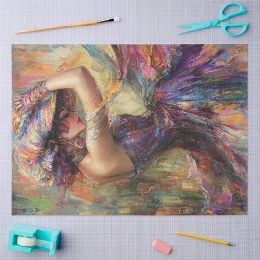 Decoupage grillige levendige vrouw danser tissuepapier (Craft)