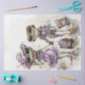 Decoupage grillige Lila kikker paar reizen Tissuepapier (Craft)