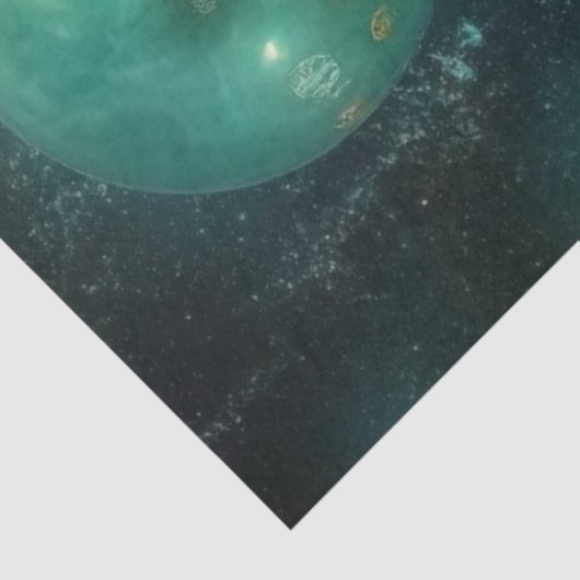 Decoupage grillige luchtschip hete luchtballon gre tissuepapier (Detail)