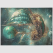 Decoupage grillige luchtschip hete luchtballon gre tissuepapier (Voorkant)