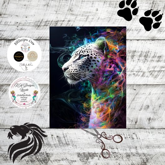 Decoupage grillige luipaard levendige wervelende k tissuepapier