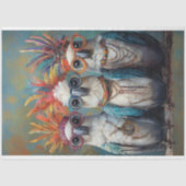 Decoupage grillige maffe levendige kaketoes vogels tissuepapier (Voorkant)