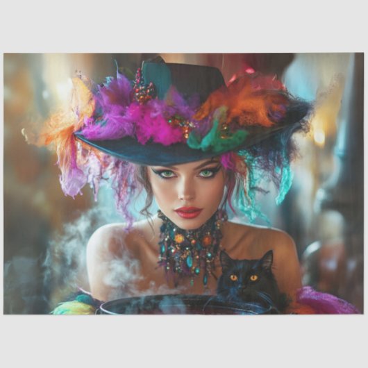 Decoupage grillige magische goede heksenweefsel Pa Tissuepapier (Voorkant)