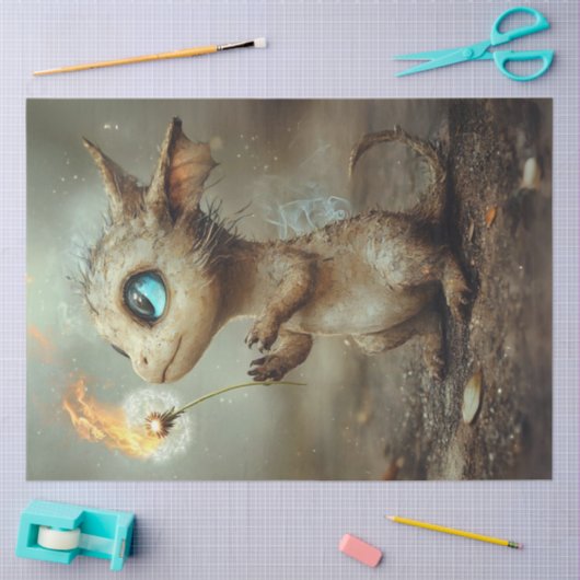 Decoupage grillige magische Mini Dragon schepsel Tissuepapier (Craft)