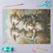 Decoupage grillige mama vader Baby schaap Tissuepapier (Craft)