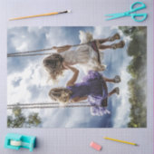 Decoupage grillige meisjes vriendschap swingend tissuepapier (Craft)