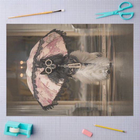 Decoupage grillige Mode Show Standaard Poedel Tissuepapier (Craft)