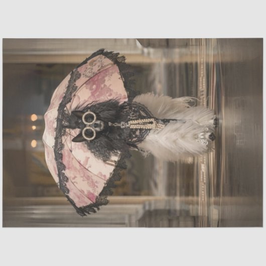 Decoupage grillige Mode Show Standaard Poedel Tissuepapier (Voorkant)