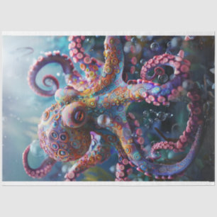 Decoupage grillige octopus fotografie tissuepapier