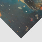 Decoupage grillige olifant met schoolboeken tissuepapier (Detail)