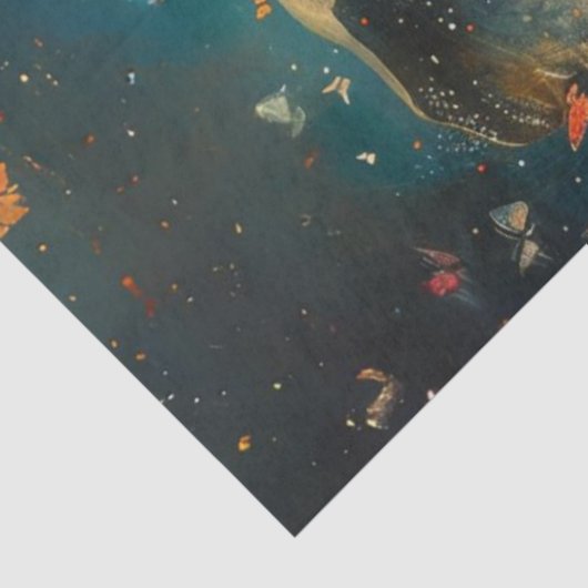 Decoupage grillige olifant met schoolboeken tissuepapier (Detail)