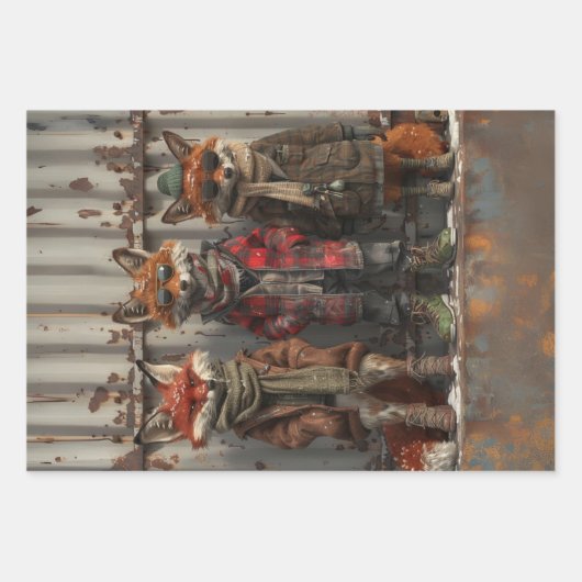 Decoupage grillige ondeugende Bretz FoxBrothers Inpakpapier Vel (Voorkant)