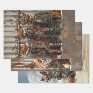 Decoupage grillige ondeugende Bretz FoxBrothers Inpakpapier Vel