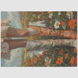 Decoupage grillige ongeëvenaarde cowboylaars voor  tissuepapier